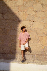 Springfield Bermuda vaquera blanco lavada regular fit estampado