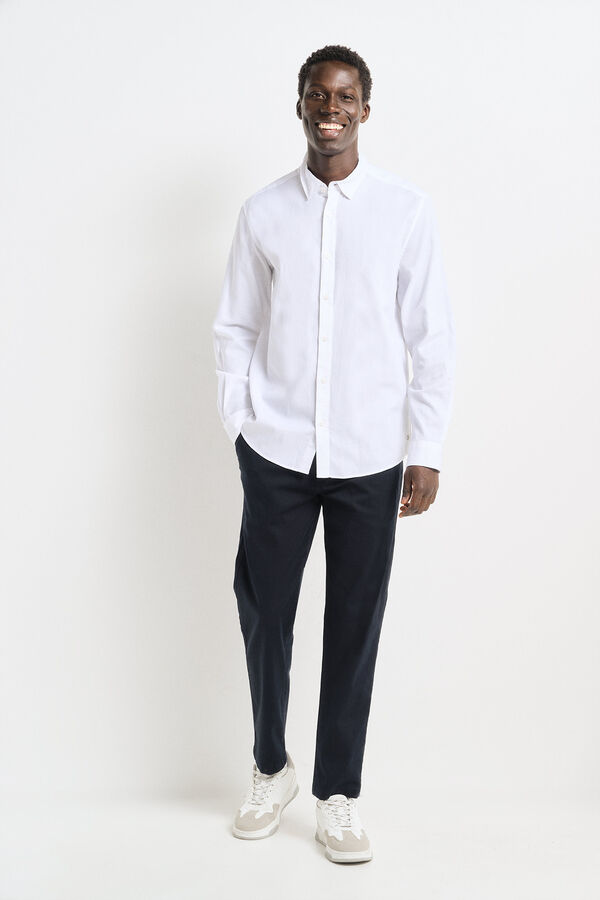 Springfield Camisa social bicolor branco