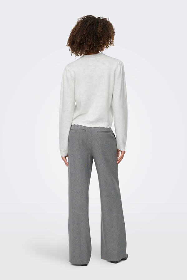 JDY Jersey cuello perkins blanco