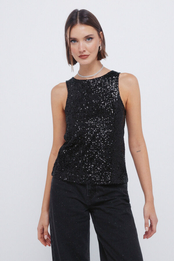 Springfield T-shirt de banho com lantejoulas preto