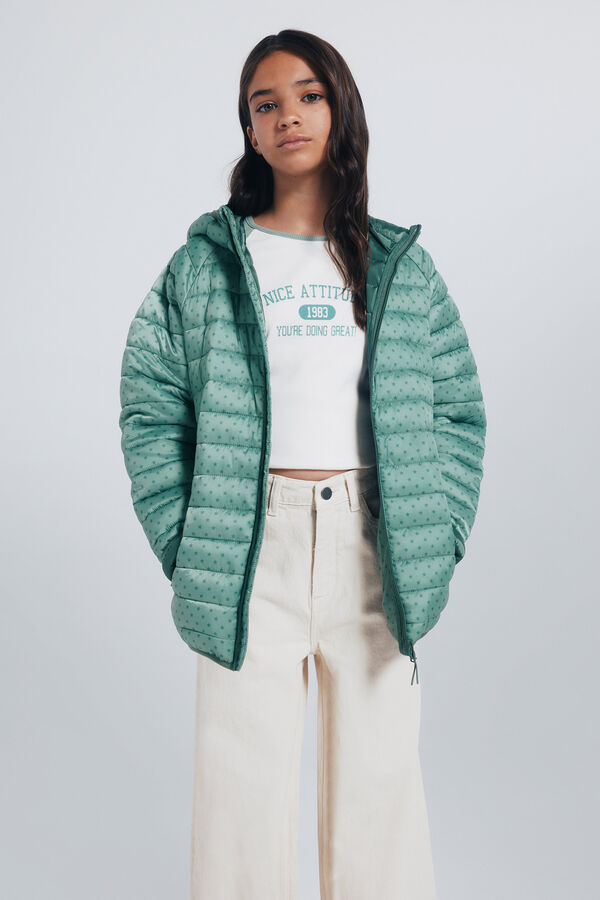 Springfield Kids Jaqueta acolchoada estrela para menina verde