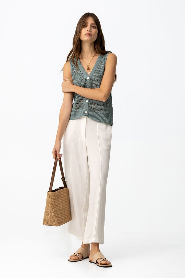 Tiffosi Pantal&oacute;n culotte ancho blanco