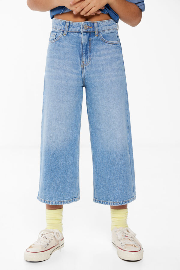 Springfield Kids Cal&ccedil;as denim culotte menina azul