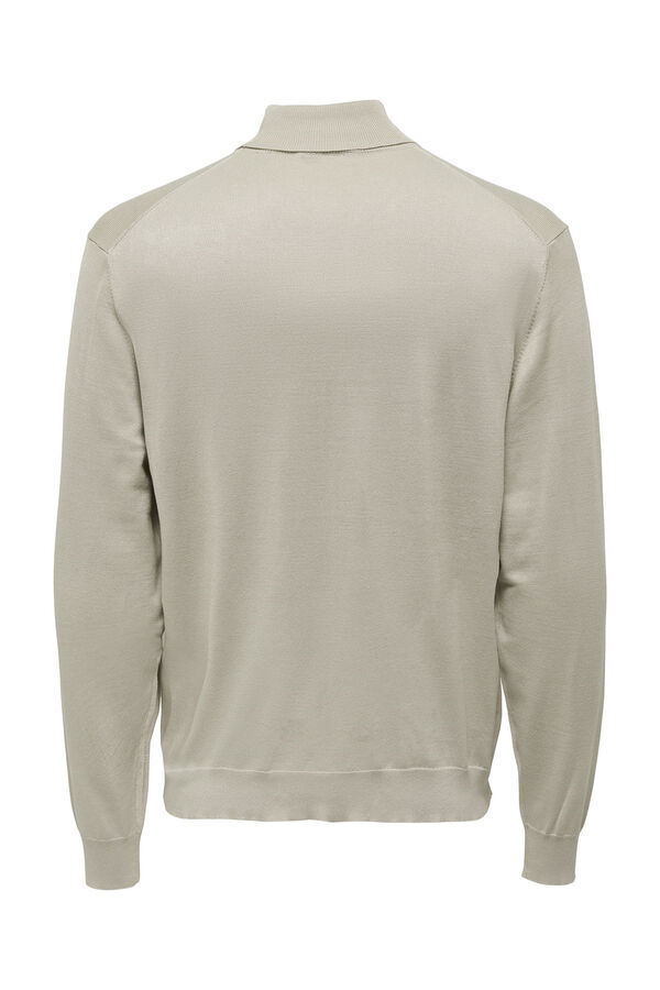 Only & Sons Camisola gola dobrada cinzento