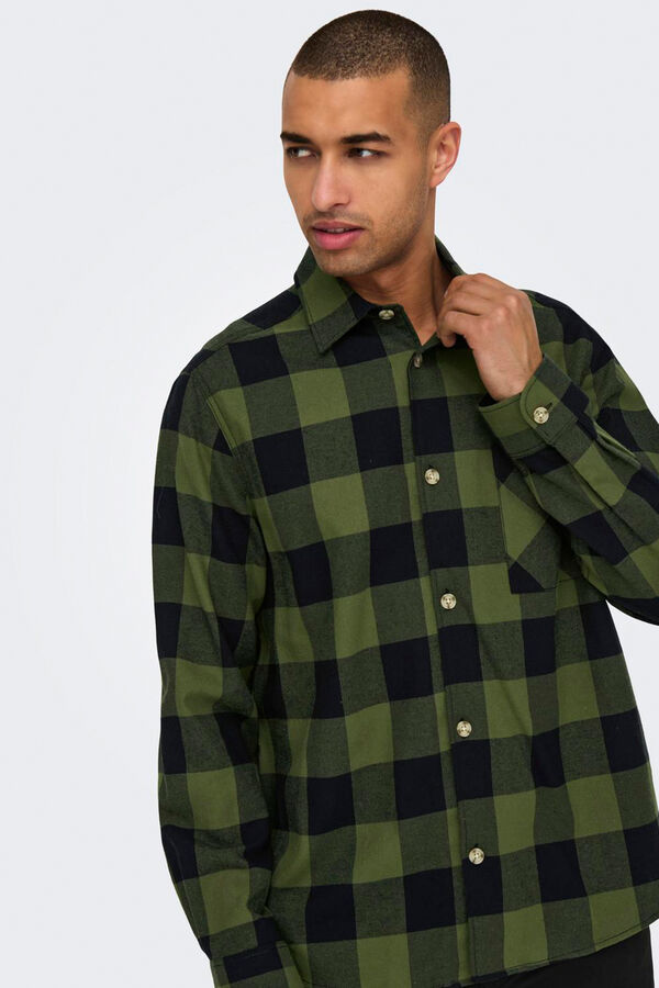 Only & Sons Camisa de cuadros regular fit verde