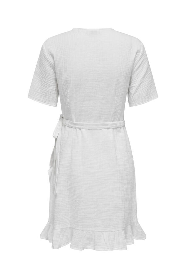 Only Vestido curto cruzado branco