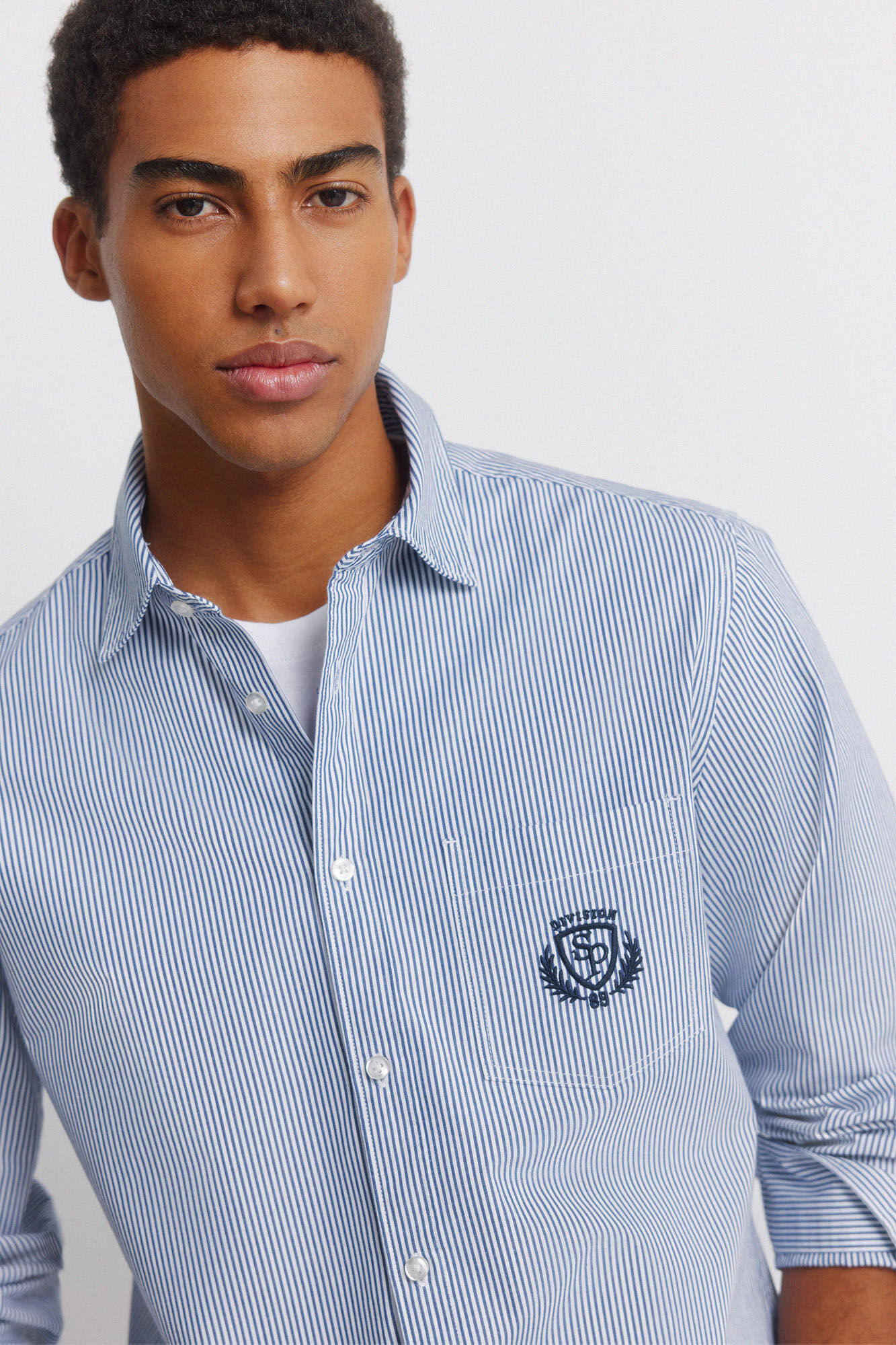 Springfield Camisa &agrave;s riscas com bordado no bolso