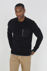 Brave Soul Jersey con bolsillo con cremallera negro