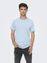 Only & Sons Camiseta masculina de manga curta com corte longo azul