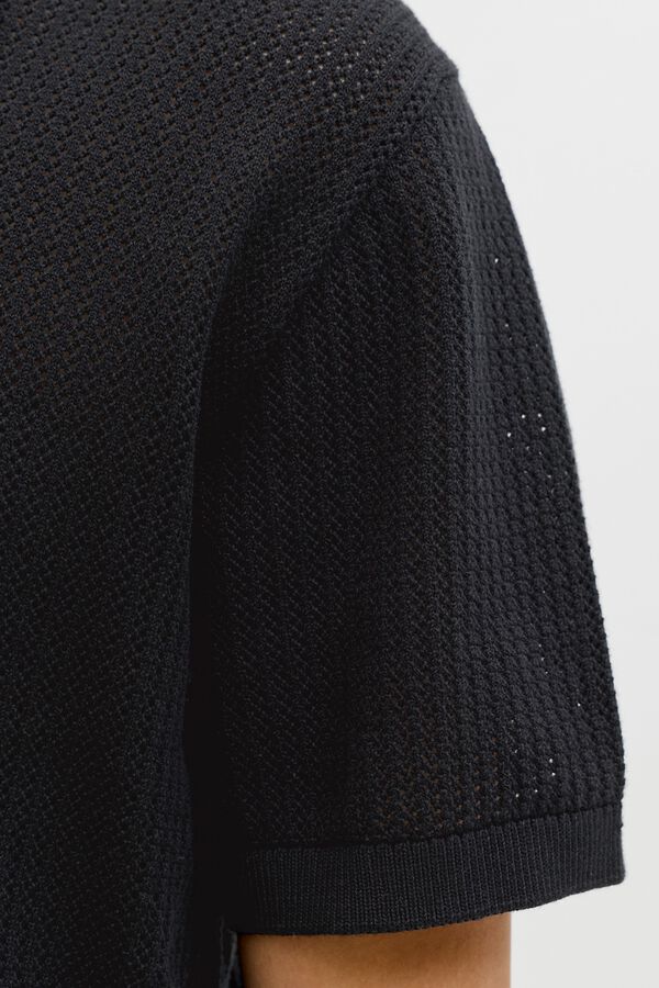 Jack & Jones Polo de malha regular fit preto