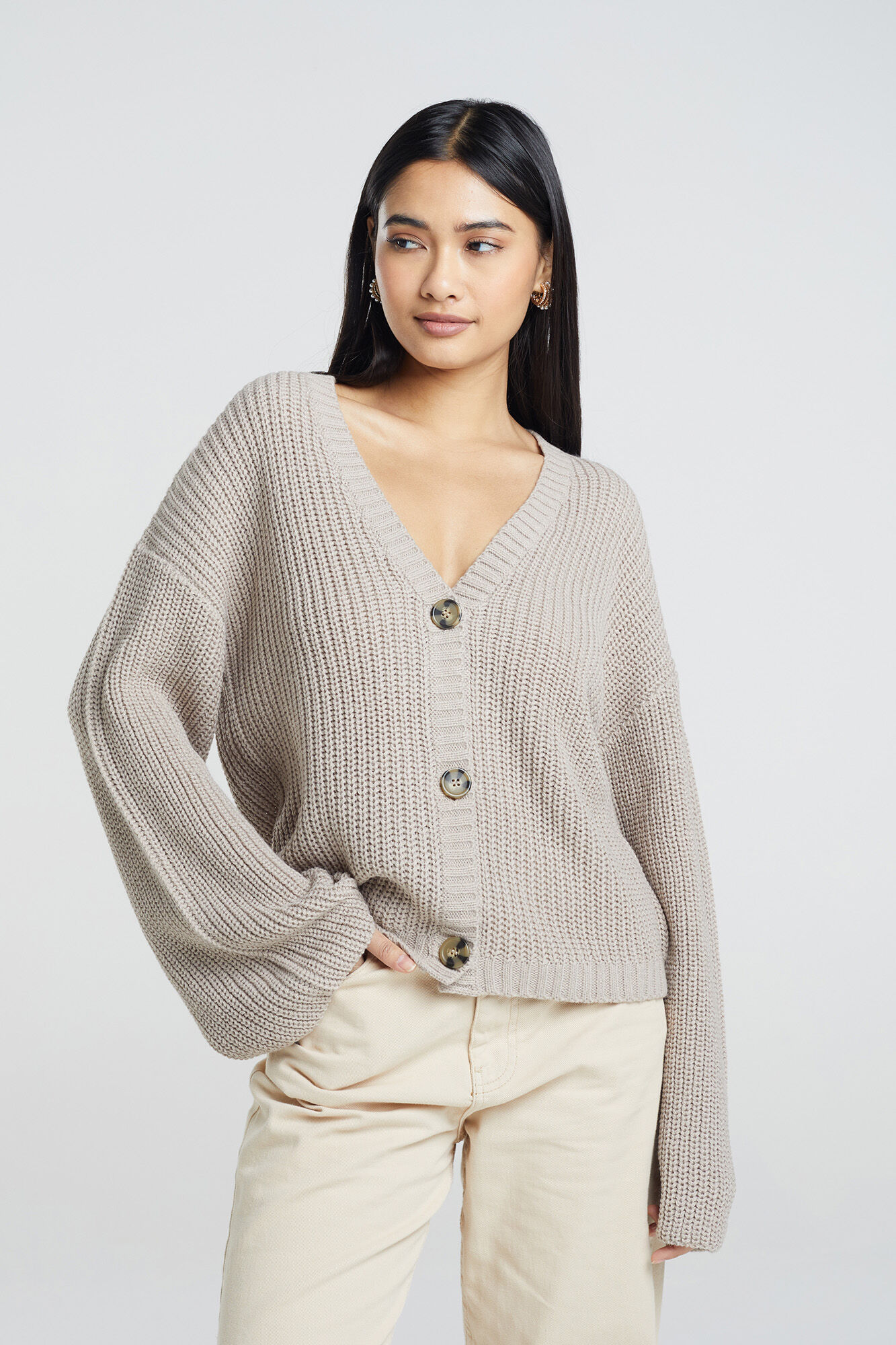 Brave Soul Casaco de malha com manga largas