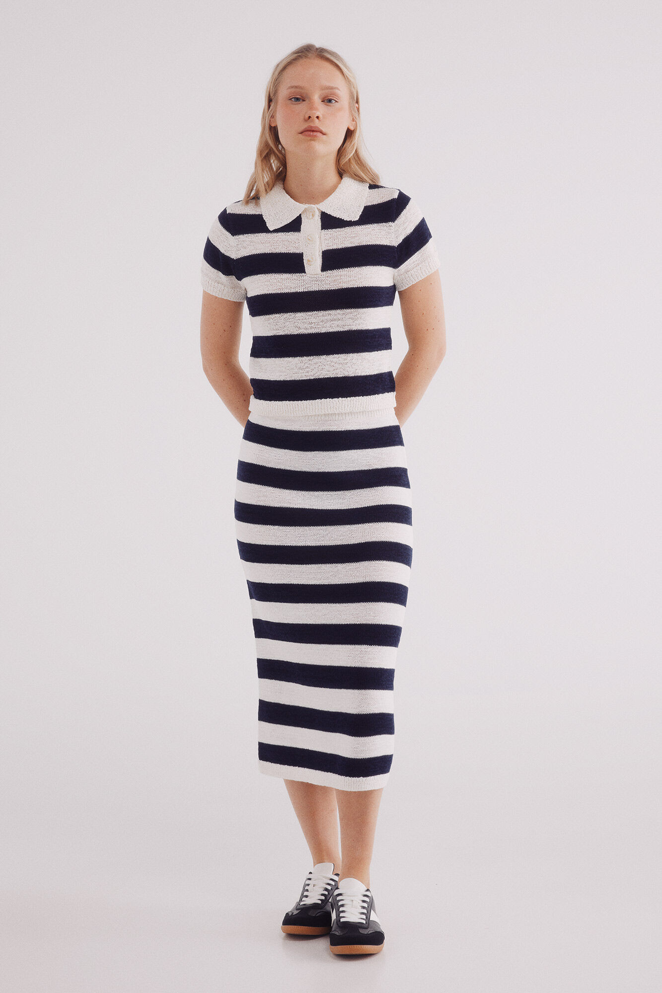 Springfield Falda punto tubo rayas