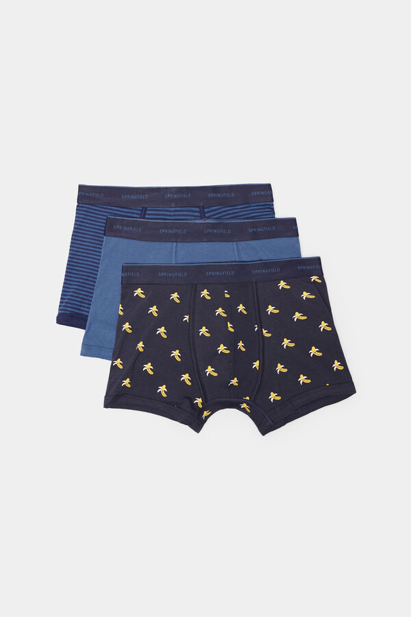Springfield Pack 3 boxers bananas azul