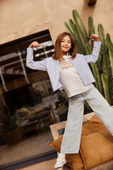 Springfield Kids Blusa oxford de menina azul