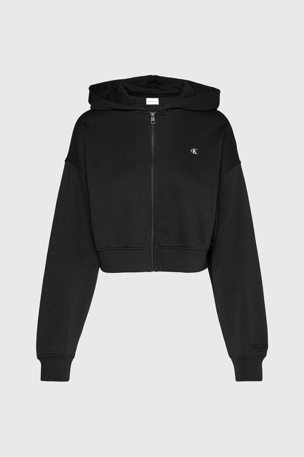 Calvin Klein Sweatshirt sem capuz para mulher preto