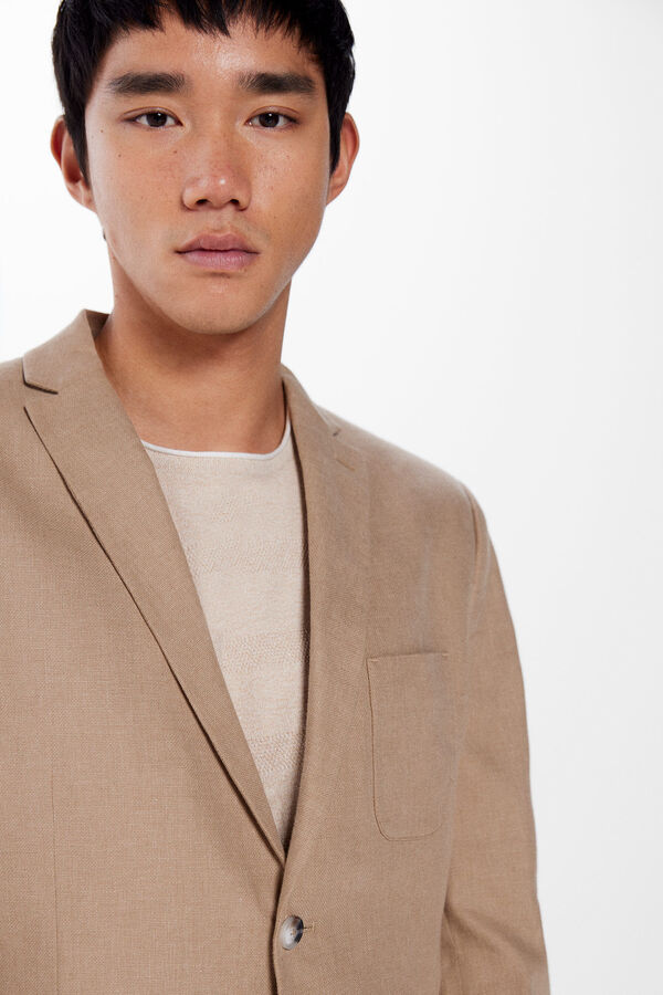 Springfield Blazer linho - algod&atilde;o castanho