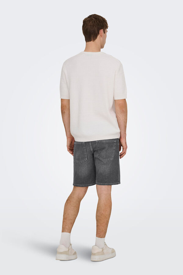 Only & Sons Bermuda vaquera gris