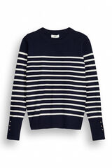 JDY Camisola de manga comprida e gola redonda  azul