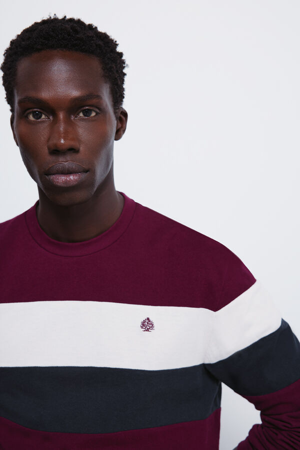 Springfield Camiseta manga larga piqu&eacute; cortes burdeos