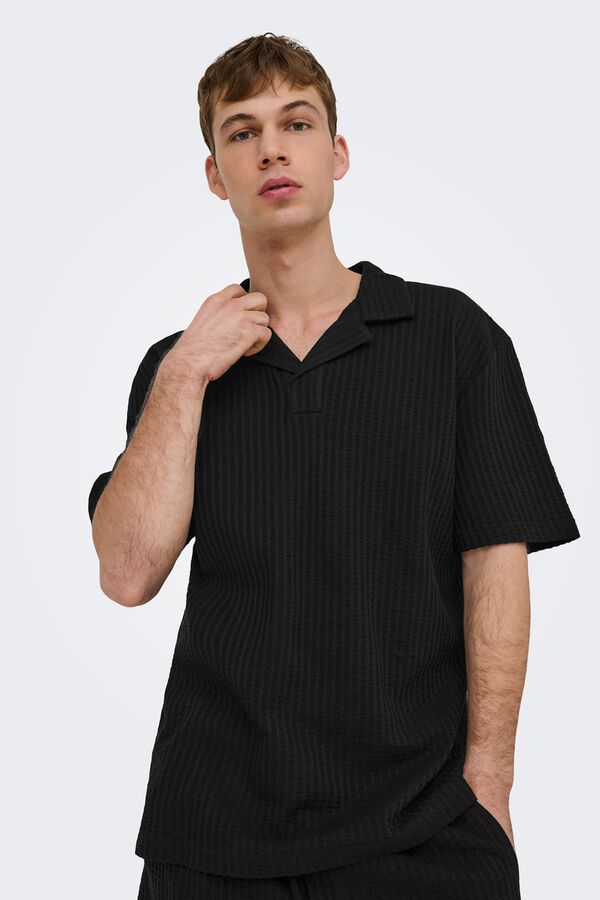 Only & Sons Polo de algod&oacute;n negro