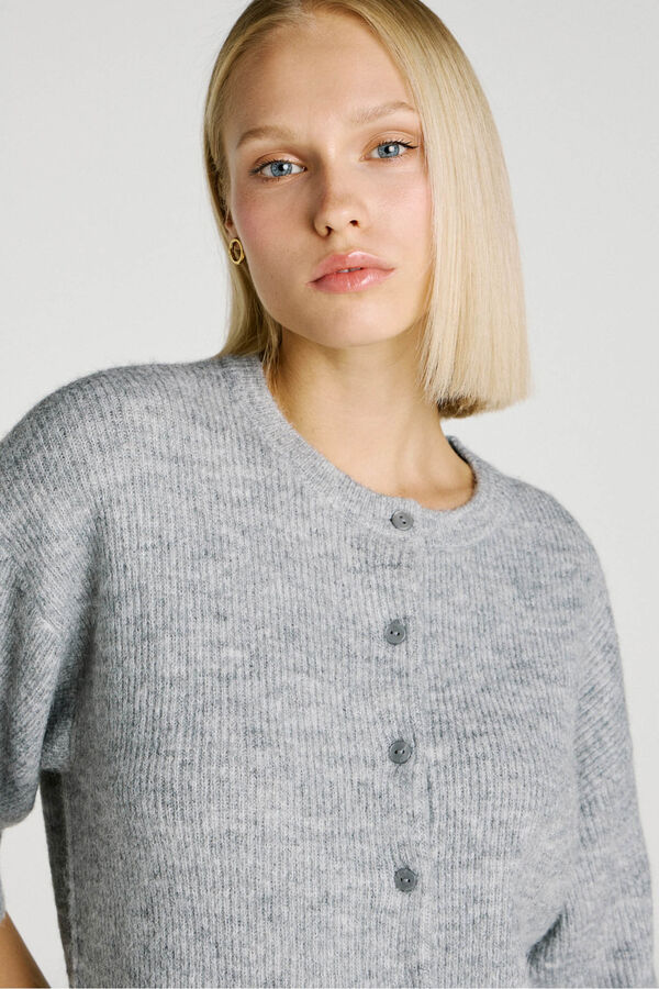 Jack & Jones Cardigan de puno con botones gris