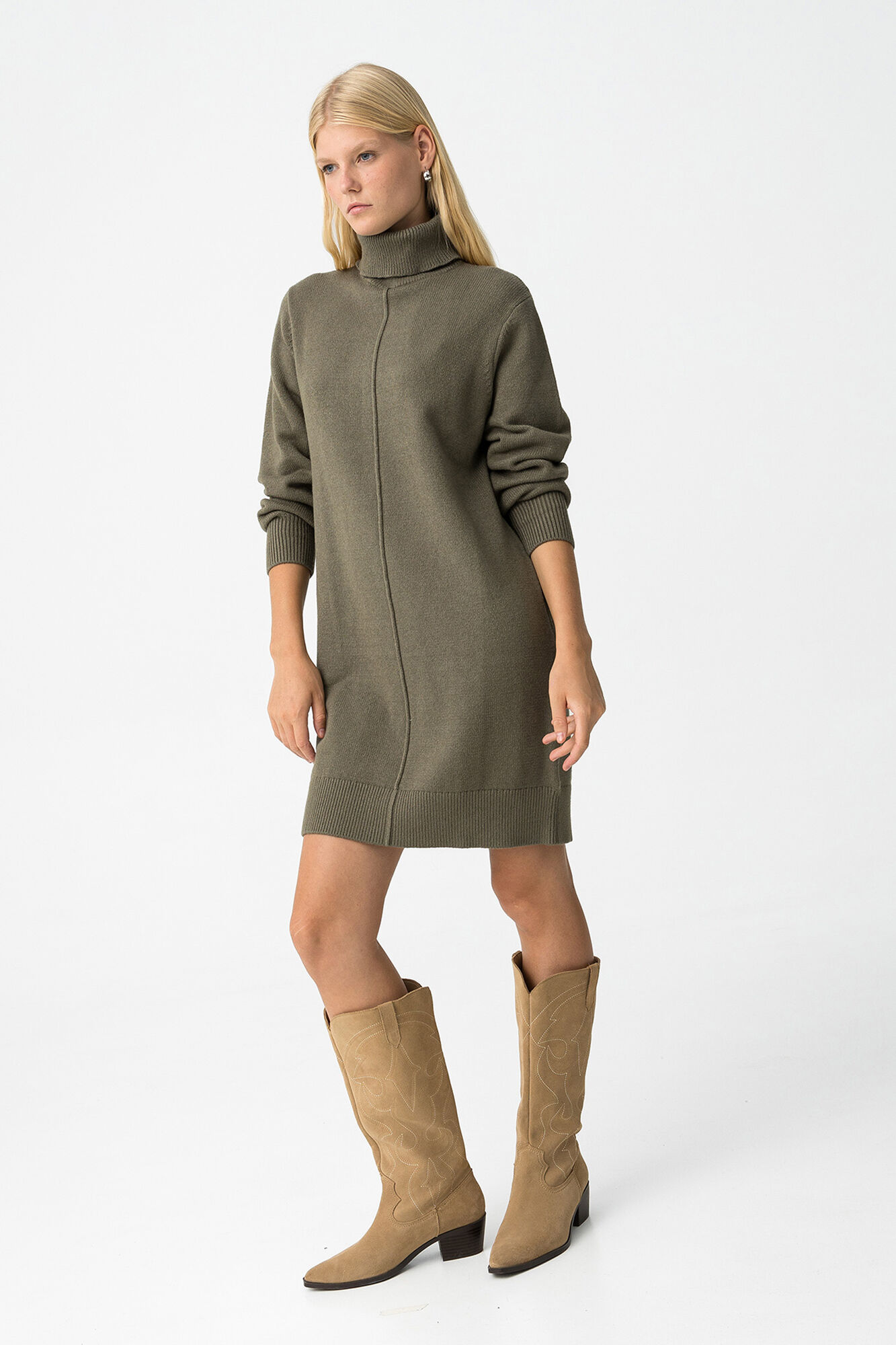 Tiffosi Vestido de malha com gola alta