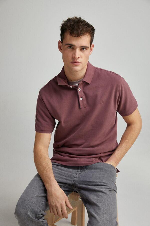 Springfield Polo piqué contrastante com carcela slim fit vermelho