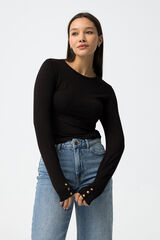 Tiffosi Camiseta de manga larga negro