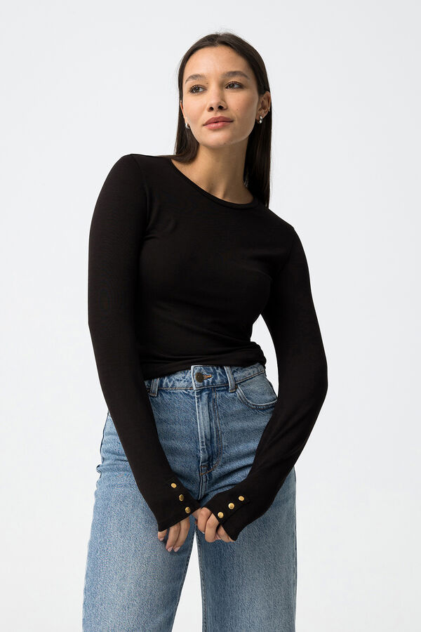 Tiffosi Camiseta de manga larga negro