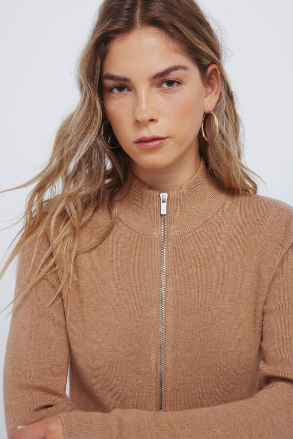 Springfield Cardigan cremallera nude