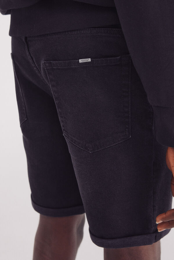 Springfield Bermuda vaquera b&aacute;sica negra slim fit negro