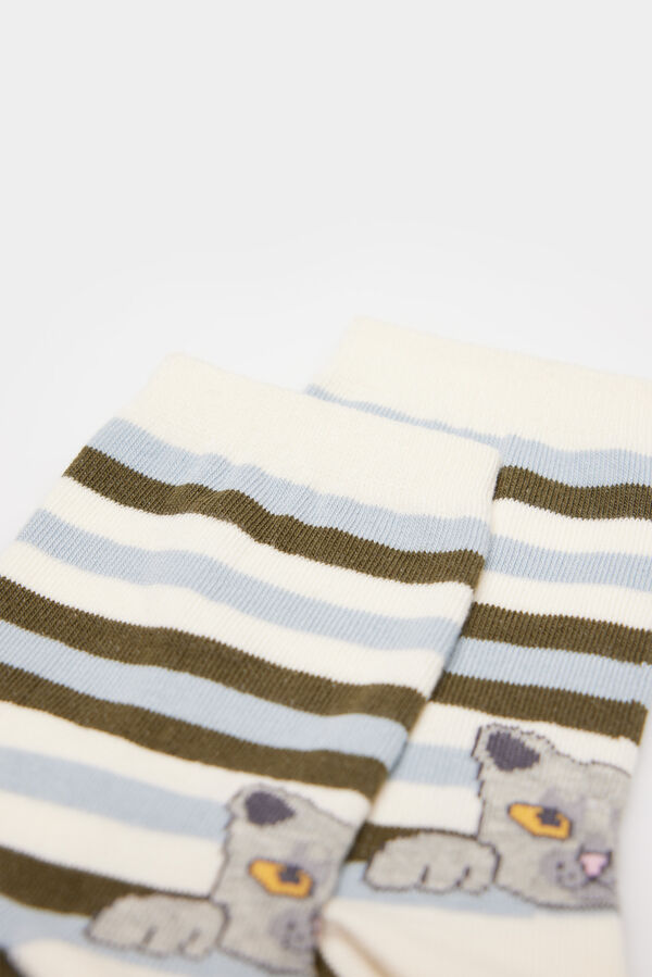 Springfield Calcet&iacute;n Rayas Gato beige