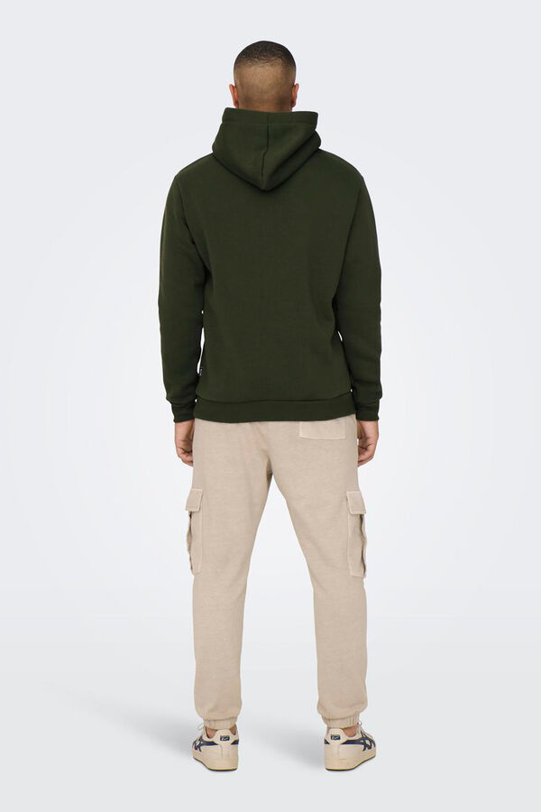 Only & Sons Sweatshirt felpada com capuz verde