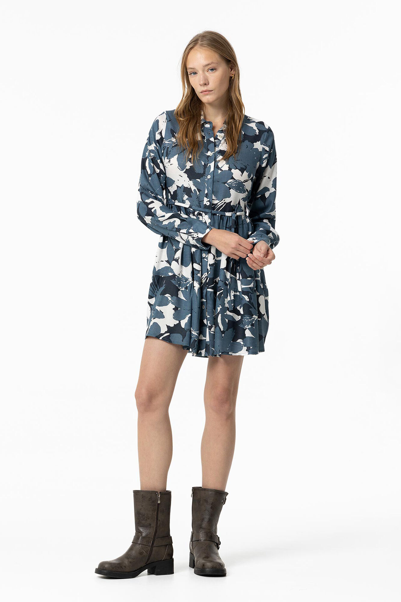 Tiffosi Vestido camisero con estampado floral