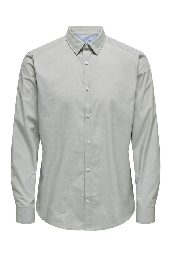 Only & Sons Camisa de hombre slim fit gris