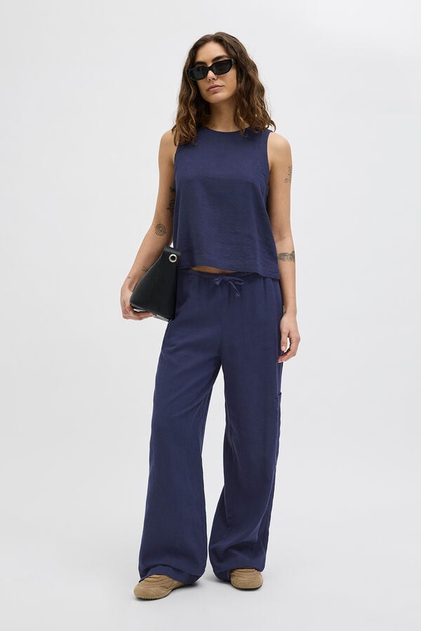 Jack & Jones Top sin mangas relaxed fit azul