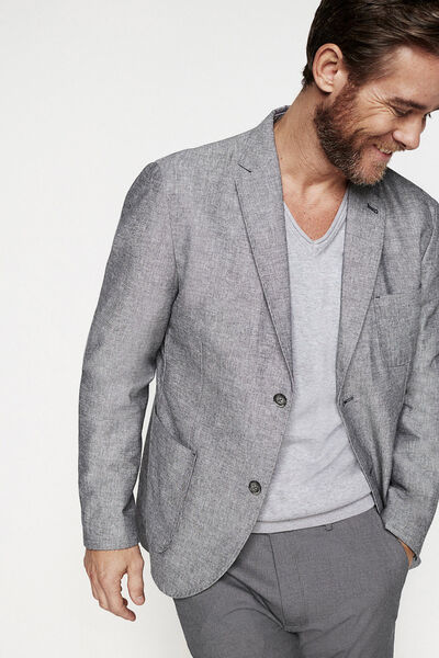 Blazer Estructura Bicolor Gris Oscura Hombre Fifty