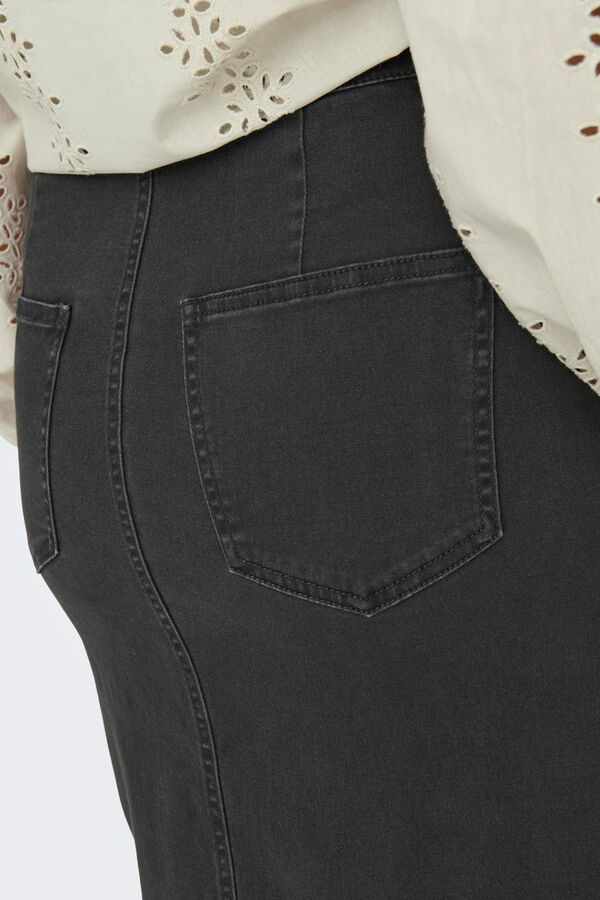 Only Falda midi ajustada de tiro alto negro