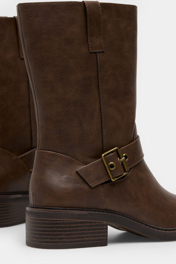 Springfield Bota de cano meia com efeito desgastado cru
