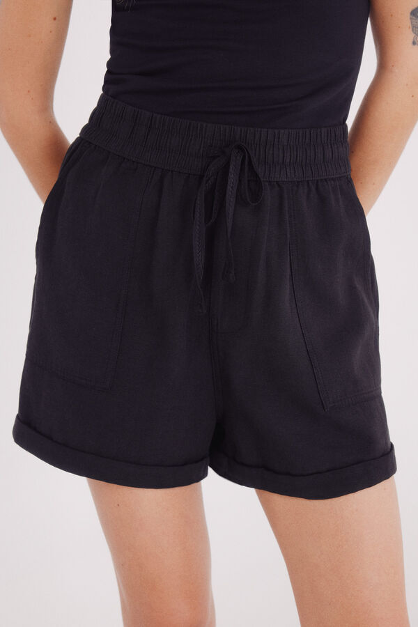 Springfield Shorts com bolsos de Lyocell preto