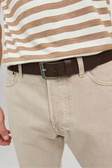 Jack & Jones Cinto b&aacute;sico pele castanho