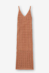 Tiffosi Vestido Midi Pointelle camel