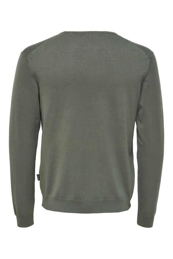 Only & Sons Jersey cuello caja punto ligero kaki