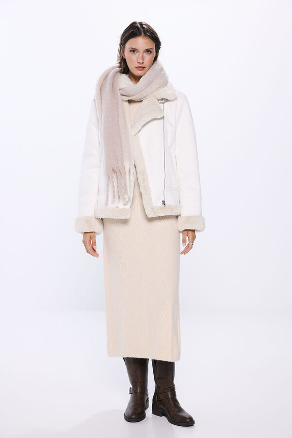 Springfield Chaqueta motera doble faz beige