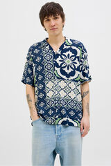 Jack & Jones Camisa relaxed fit estampada beige