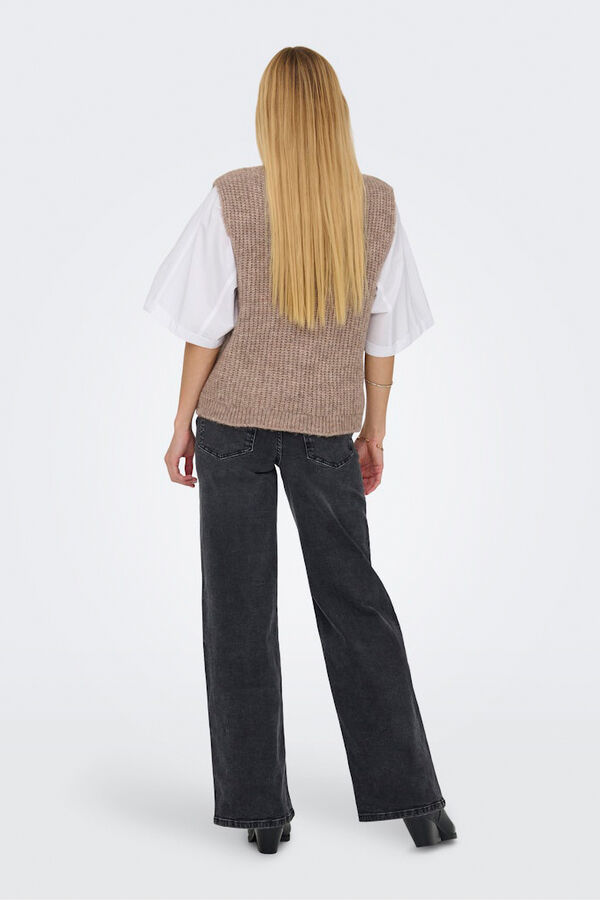 Only Chaleco estructura cuello pico nude