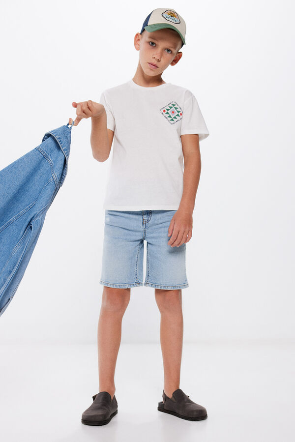 Springfield Kids T-shirt losango &eacute;tnico menino bege