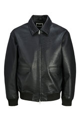 Jack & Jones Cazadora bomber simil piel negro