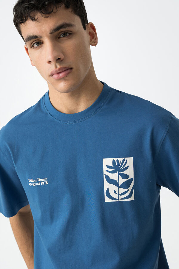 Tiffosi T-shirt estampada azul