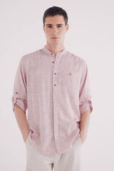 Springfield Camisa 3/4 linho viscose mao vermelho